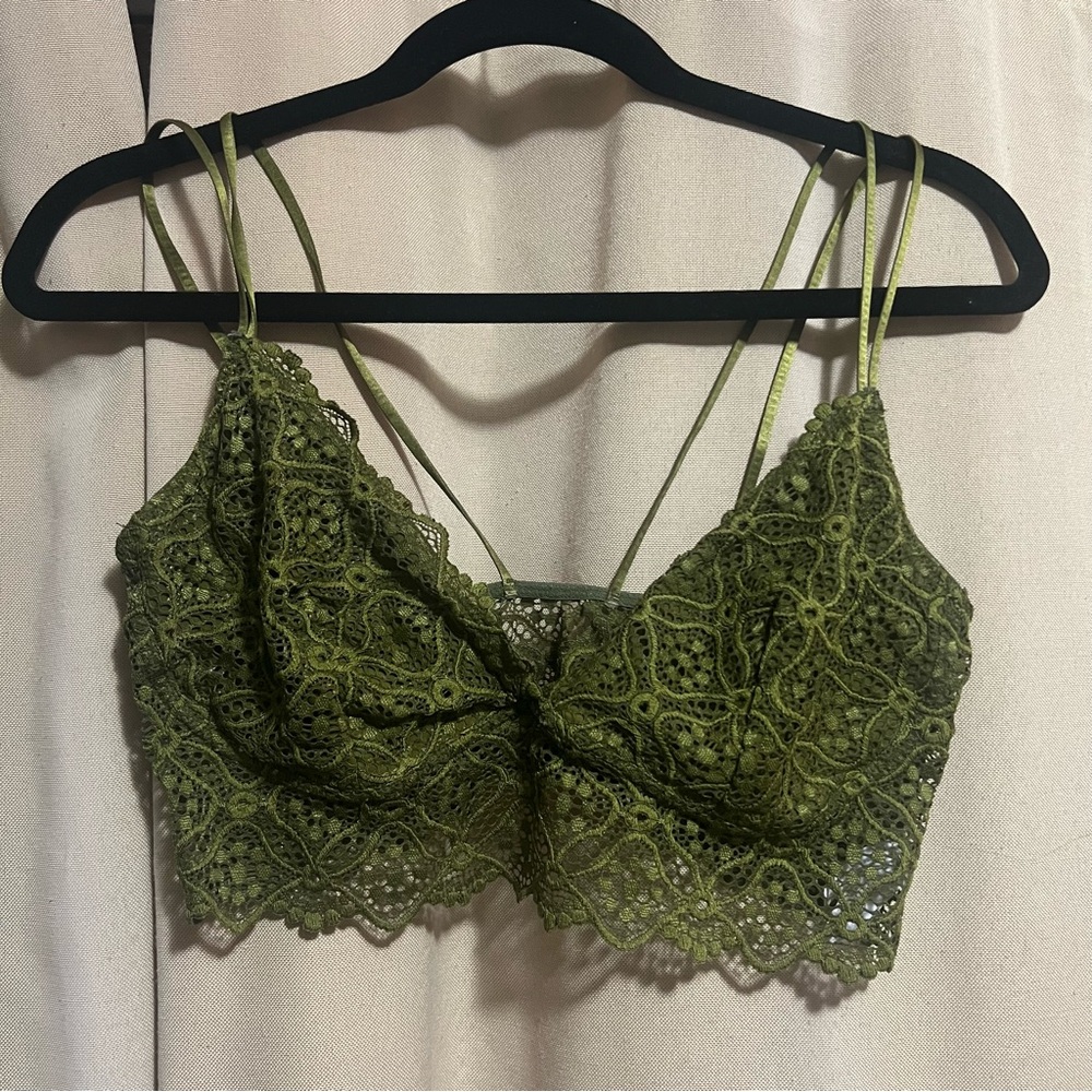Olive Green Lace Bralette